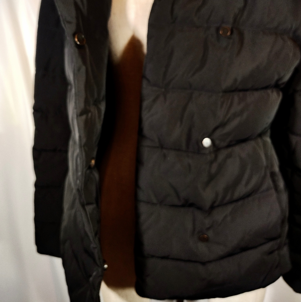 Theory Down Puffer Jacket, Women Black, Snap Closure, Pockets, Collar, Lined, S - Picture 11 of 12